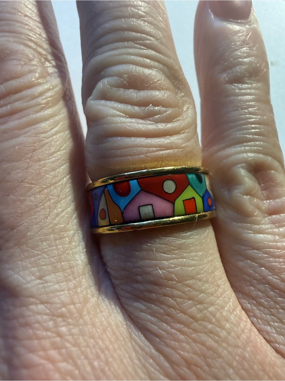 FREYWILLE Hundertwasser Street Rivers 24K Gold-Plated Enamel Miss Ring